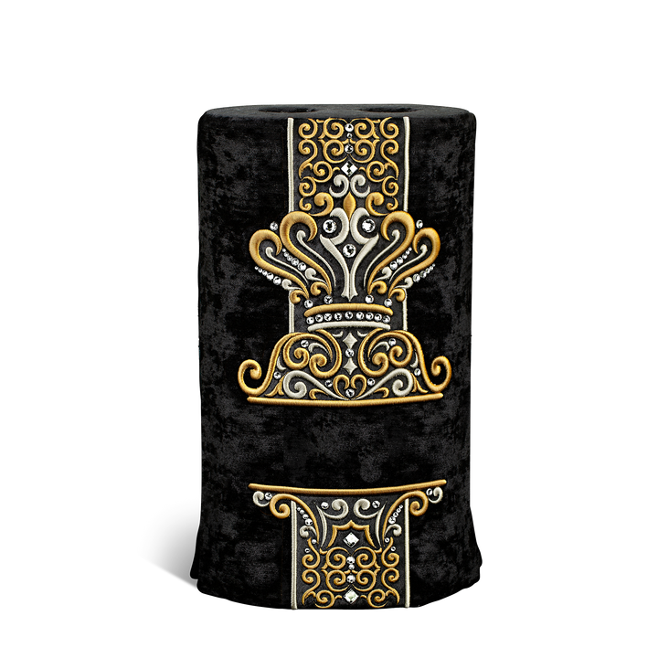 Velvet and Fur Torah Mantle #462 - Black