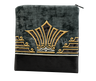 Velvet tallis and tefillin bag set with embroidery and crystal accents, design 502B2