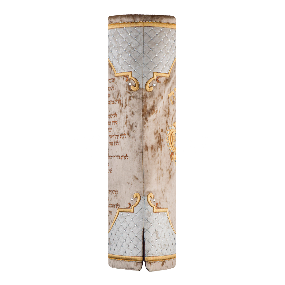 Velvet Torah Mantle 802, Gold — side view