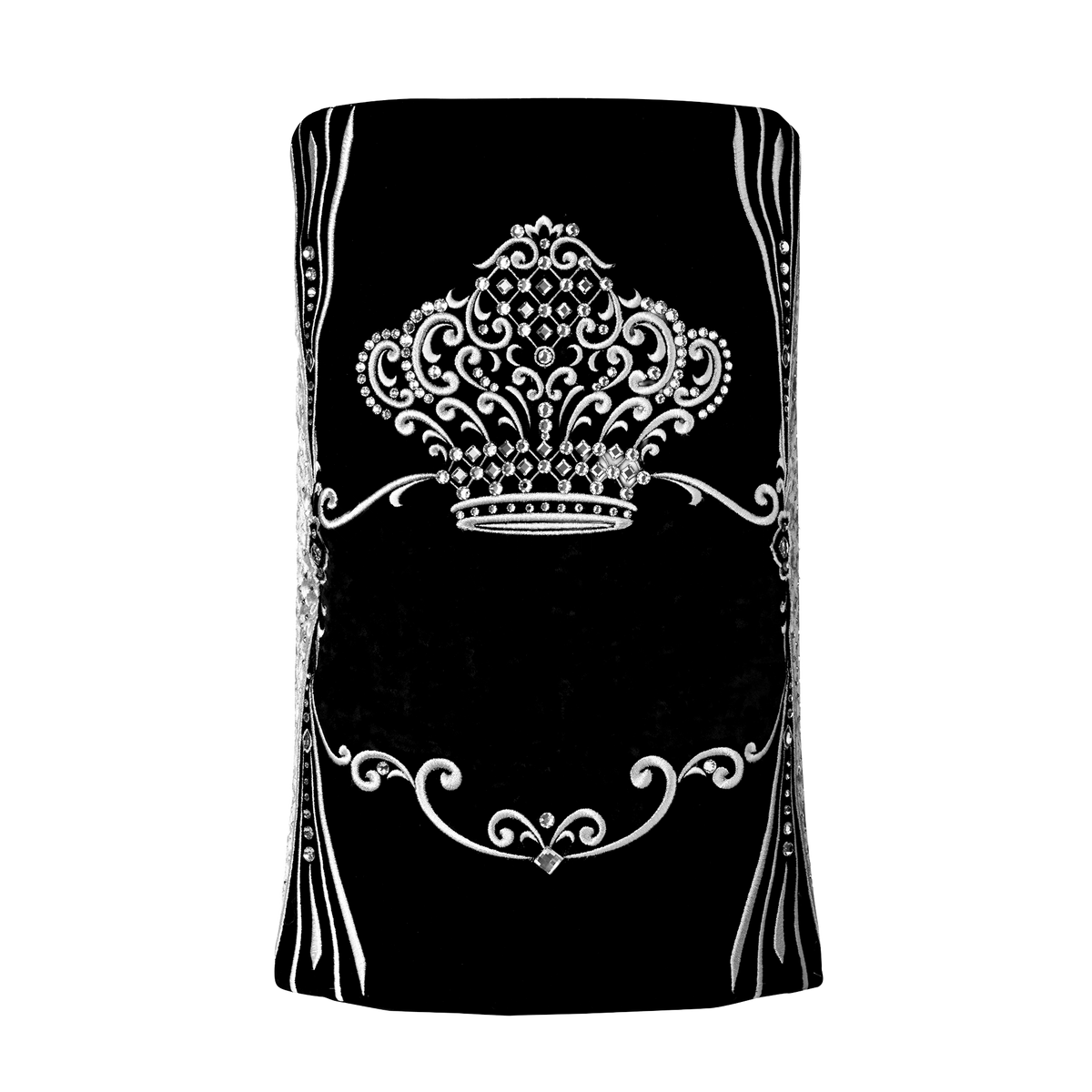Velvet Torah Mantle, style 1315, Black — front view