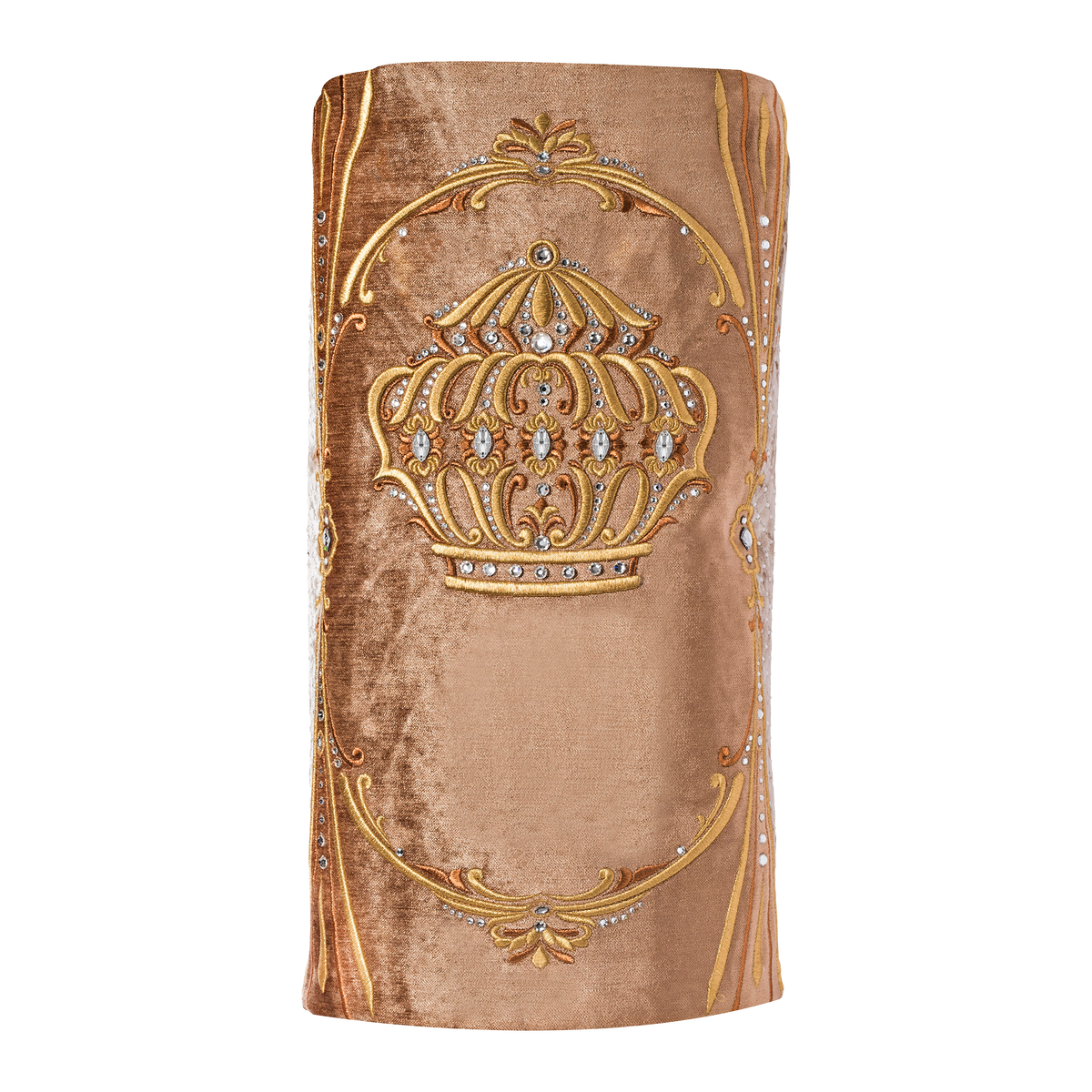 Velvet Torah Mantle, style 1316, Gold — front view