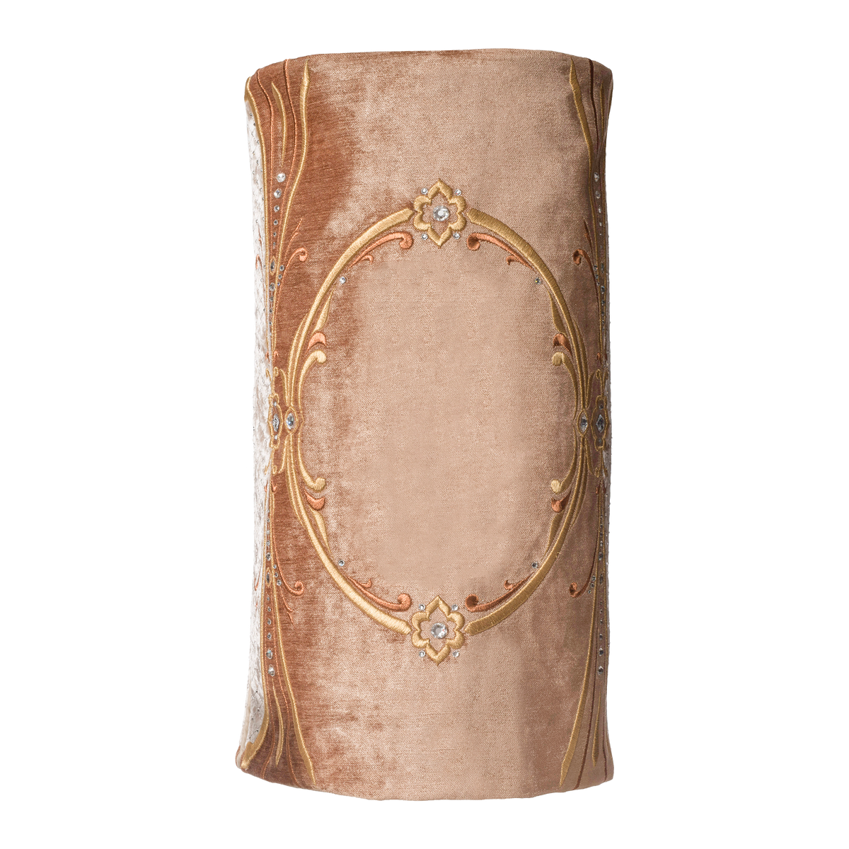 Velvet Torah Mantle, style 1316, Gold — back view