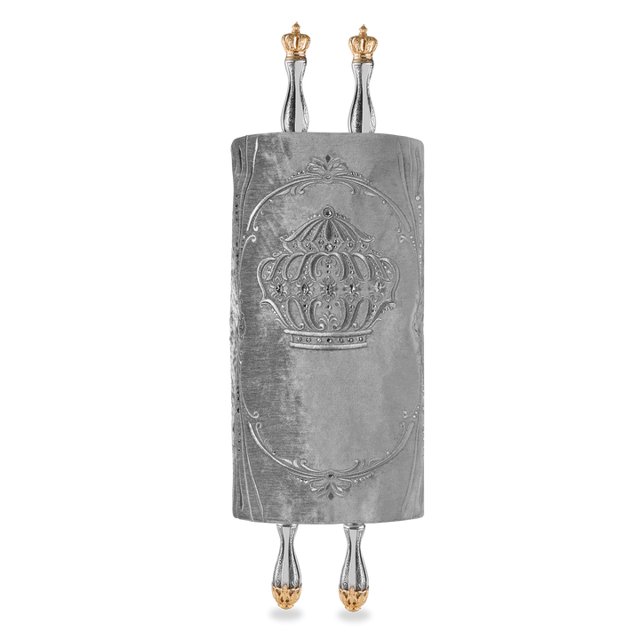 Velvet Torah Mantle - Style #1316 - Silver