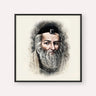 Vilna Gaon, color portrait with black frame; square format example