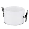 White acrylic 1 lb dip holder with black twig-style clip handles