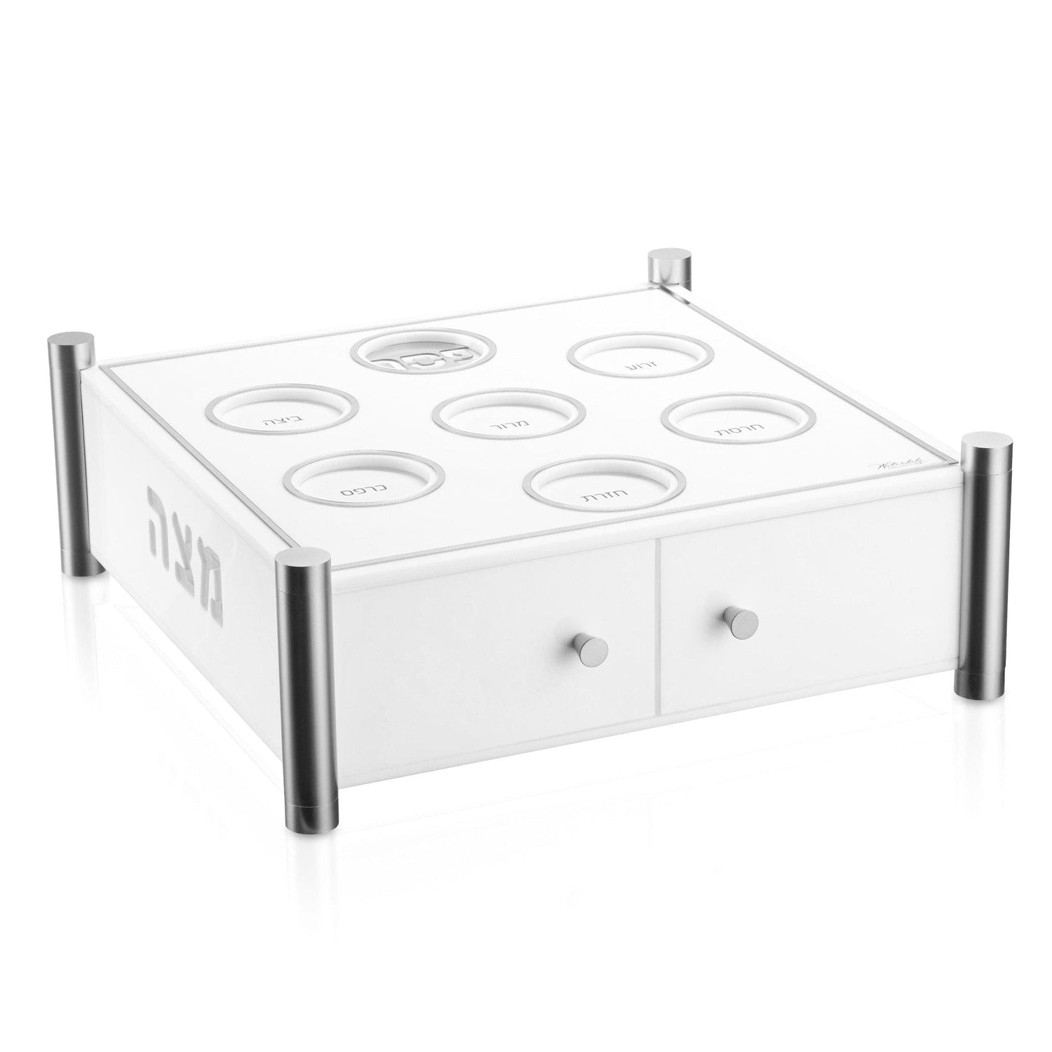 3 Level Kearah (Seder Plate) / Matzah Box — reverse view | Judaica Square Lakewood