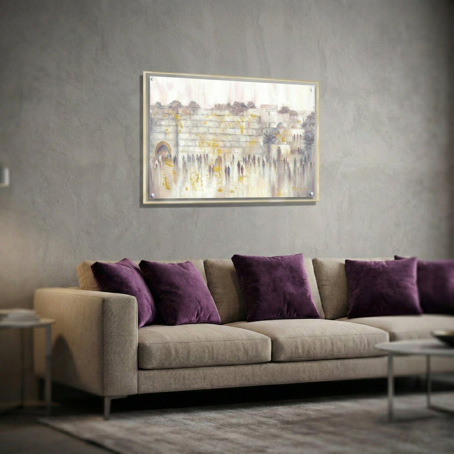 Abstract Kosel by Batya Painting — detail view | Judaica Square Lakewood