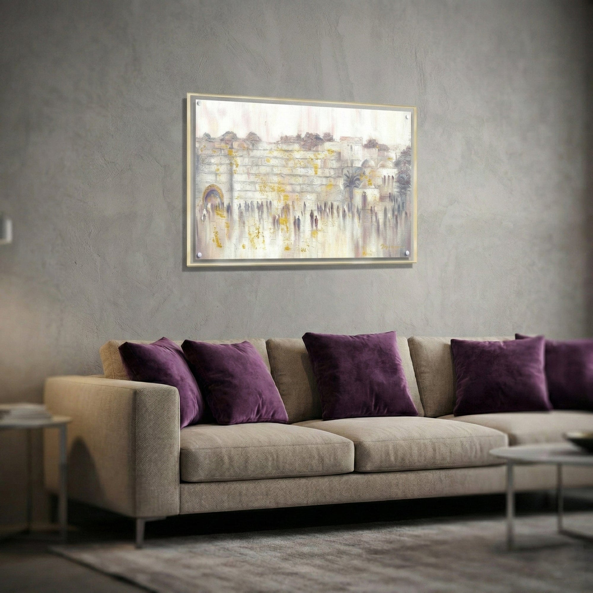 Abstract Kosel by Batya Painting — detail view | Judaica Square Lakewood