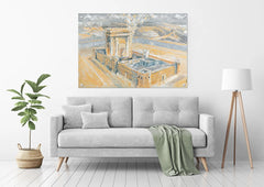 Bais Hamikdash of Gray & Gold Painting