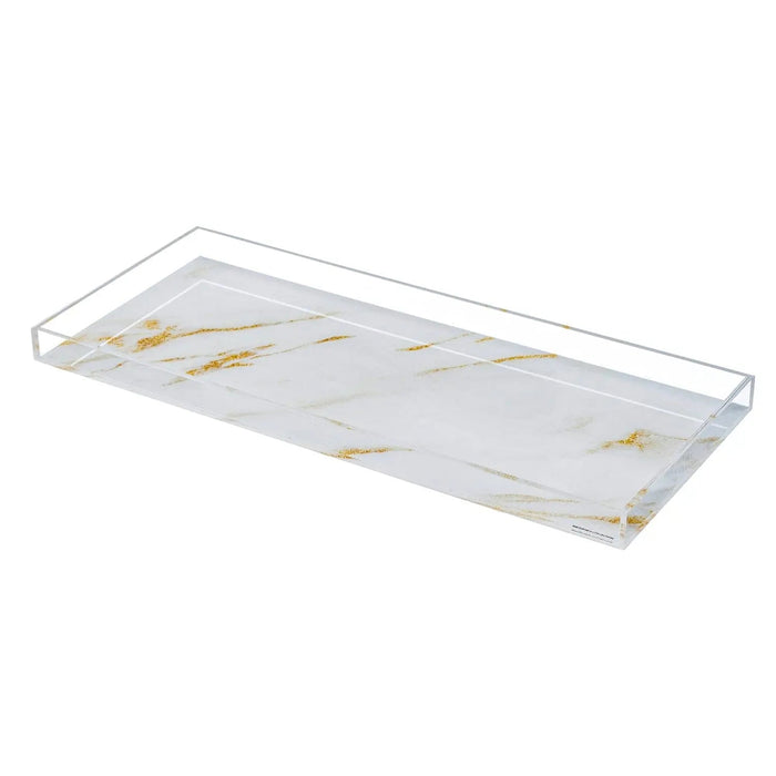 Basic Marble Challah Bread / Towel Tray — lucite | Judaica Square Lakewood