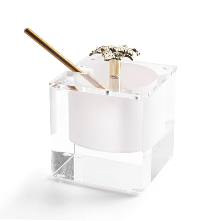 Bee Honey Dish — clear Lucite with bee accent on the click-in cover