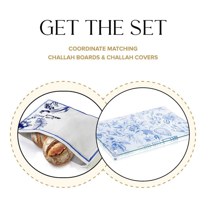 Blue French Toile Challah Pouch Set — Judaica | Judaica Square Lakewood