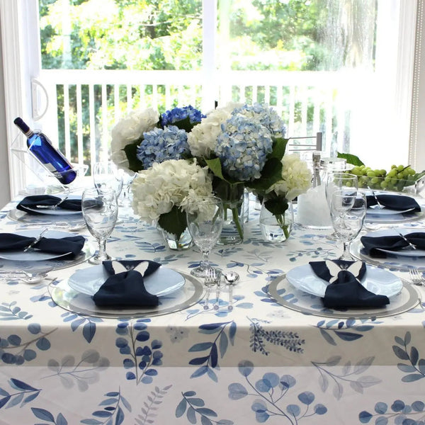 Blue & White Floral Tablescape | Judaica Square Lakewood