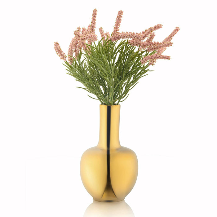 Blush Faux Floral Gold Vase — Faux Floral | Judaica Square Lakewood