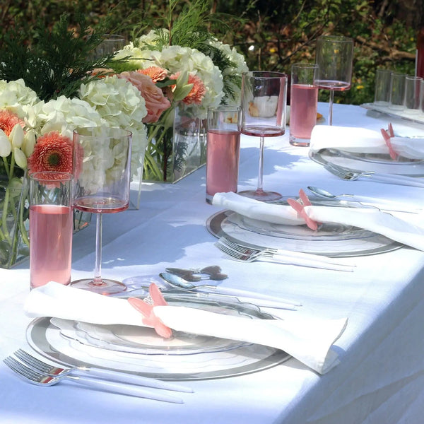 Blush & Silver Spring Tablescape | Judaica Square Lakewood