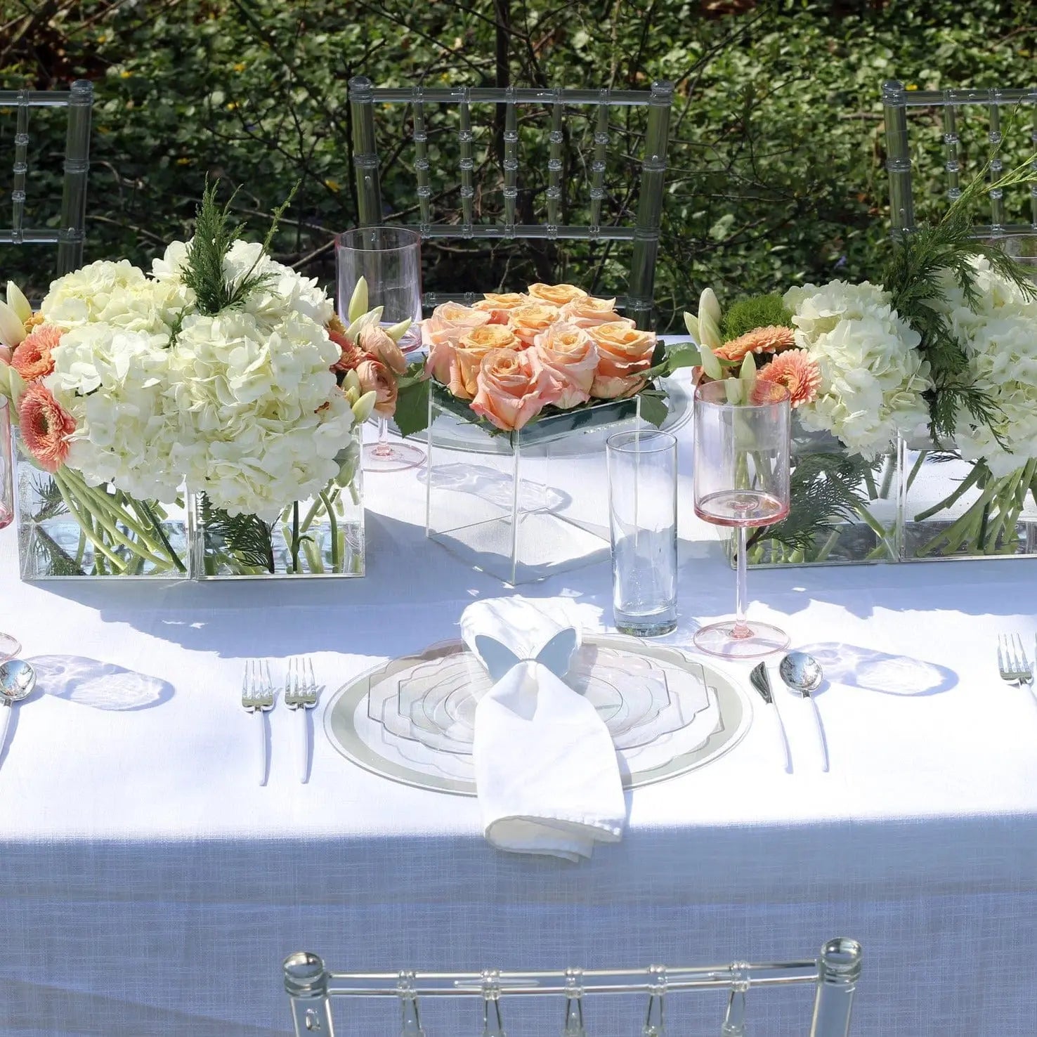 Blush & Silver Spring Tablescape | Judaica Square Lakewood