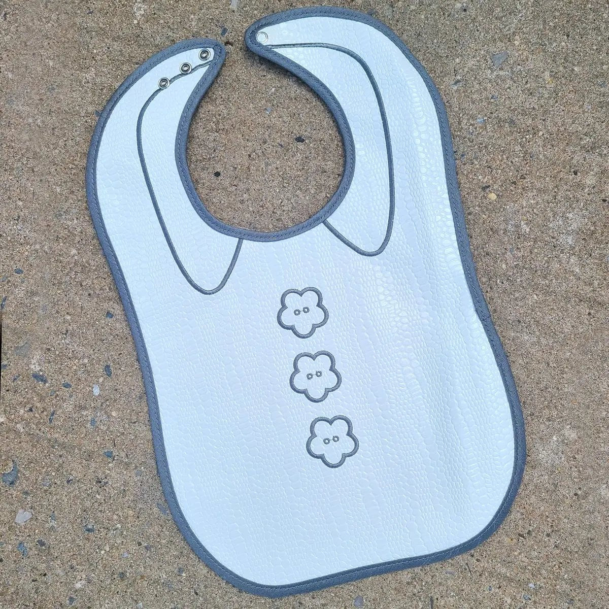Boy/Girl Crocodile Patent Leather Bib — Leather Baby Bib (view 3) | Judaica Square Lakewood