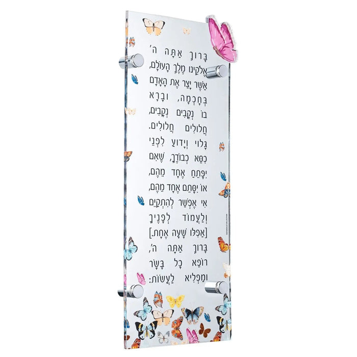 Butterfly Asher Yatzar — lucite Wall Art | Judaica Square Lakewood