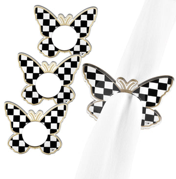 Onyx Butterfly Napkin Rings — lucite