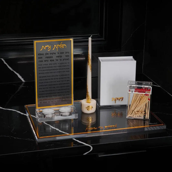 Candle Lighter Hadlokas Neiros Set — lucite Candle Lighting | Judaica Square Lakewood