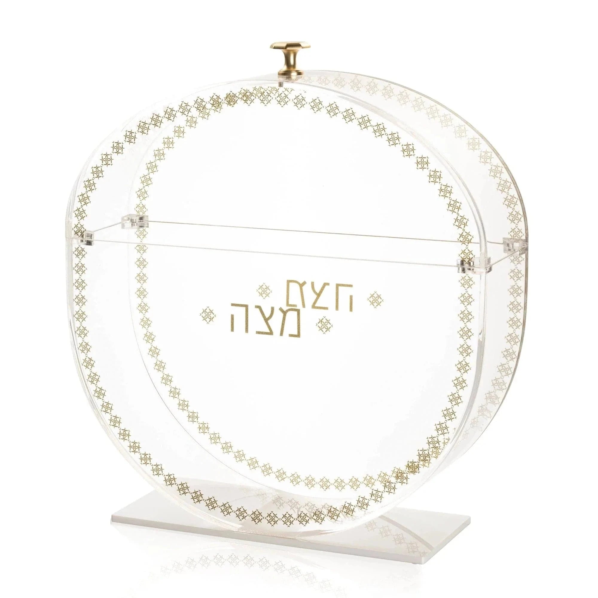 Inspired Seder Plate & Standing Matzah Box Set — styled in-room | Judaica Square Lakewood