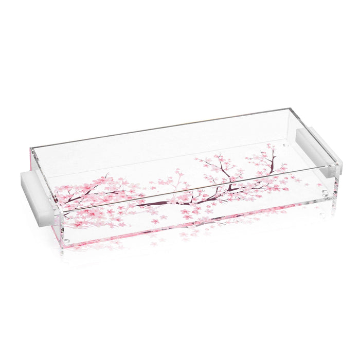 Cherry Blossom Bread / Towel Tray — lucite | Judaica Square Lakewood