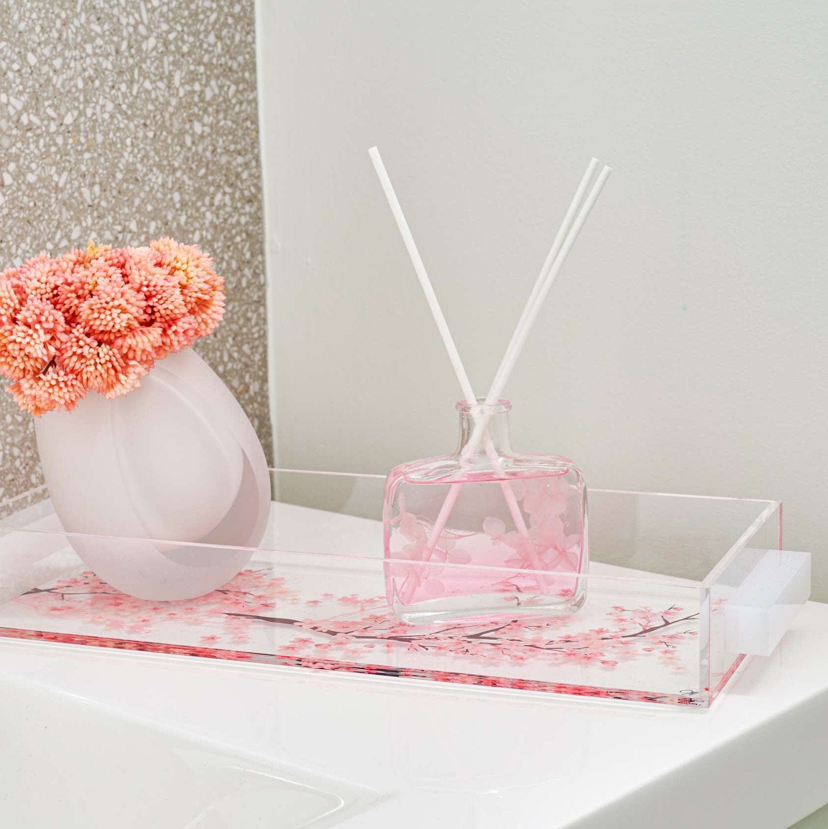 Cherry Blossom Bread / Towel Tray — detail view | Judaica Square Lakewood