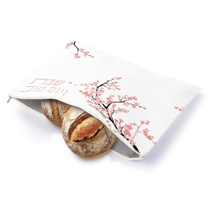 Cherry Blossom Challah Pouch Cover — leather Challah Cover | Judaica Square Lakewood