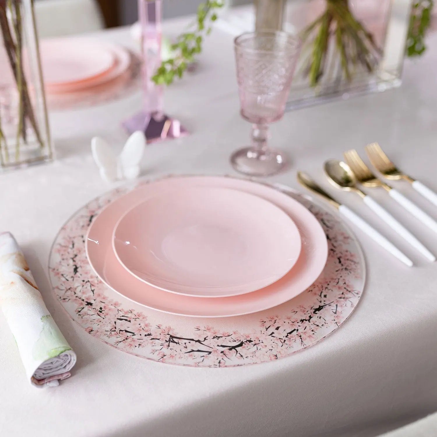 Shavuos Cherry Blossom 2025  Tablescape | Judaica Square Lakewood