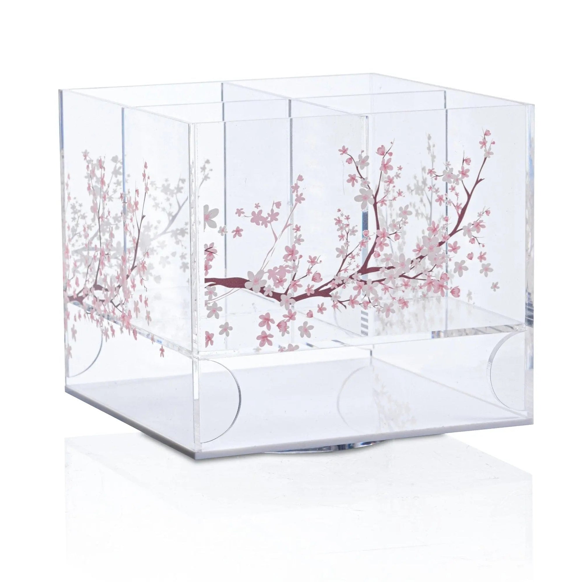 Cherry Blossom Swivel Silverware Caddy — hero shot | Judaica Square Lakewood