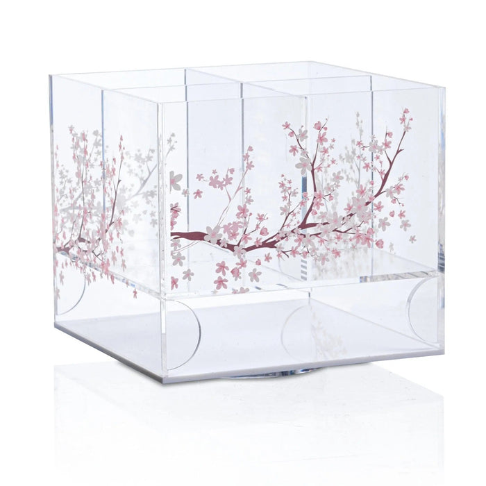 Cherry Blossom Swivel Silverware Caddy — lucite | Judaica Square Lakewood