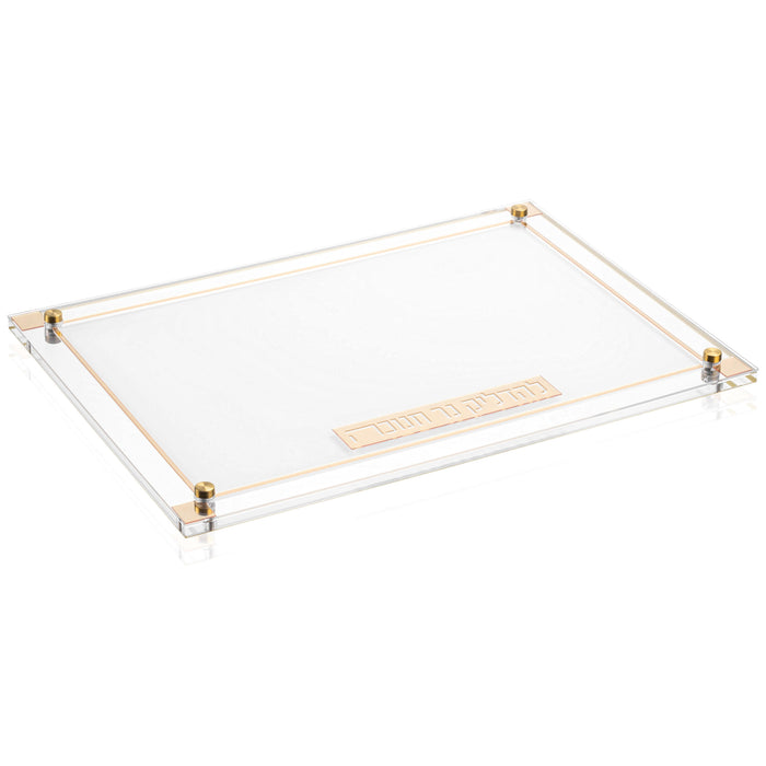 Classic 2.0 Menorah Tray — lucite | Judaica Square Lakewood