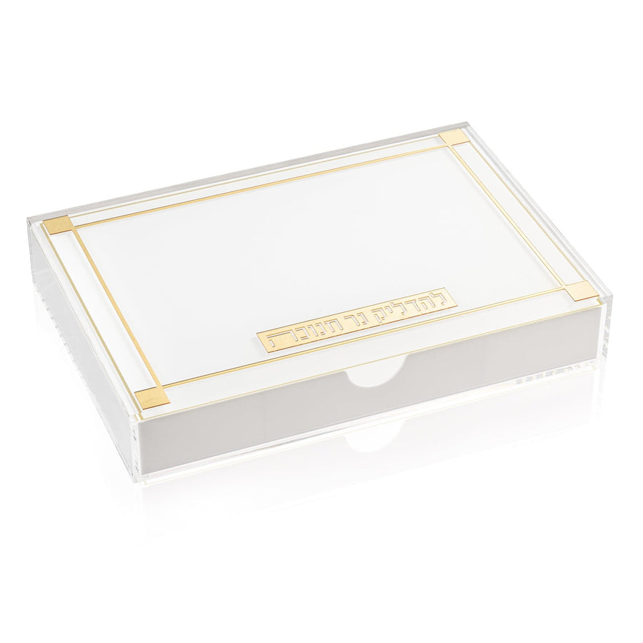 Waterdale Classic 2.0 Lucite Menorah Tray with Drawer