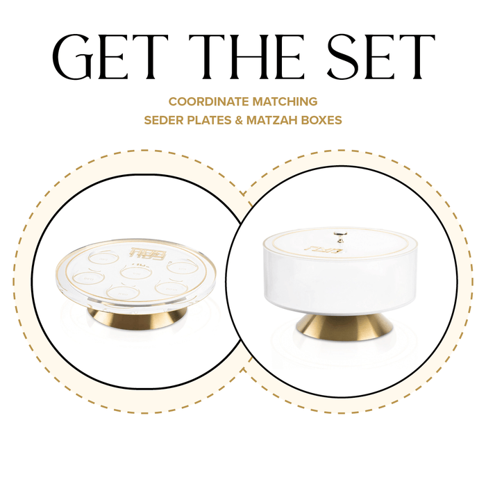 Classic 2.0 Seder Plate & Matzah Box Set — lucite | Judaica Square Lakewood