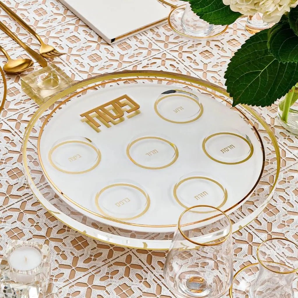 Classic 2.0 Seder Plate — Pesach Tabletop by Waterdale Collection — View 3 Metal Seder Plate | Judaica Square Lakewood