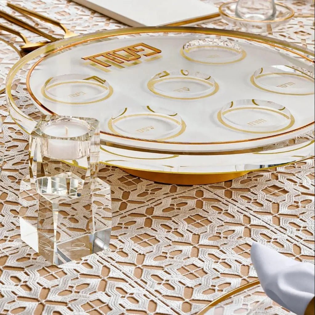 Classic 2.0 Seder Plate — Pesach Tabletop by Waterdale Collection — View 4 Metal Seder Plate | Judaica Square Lakewood