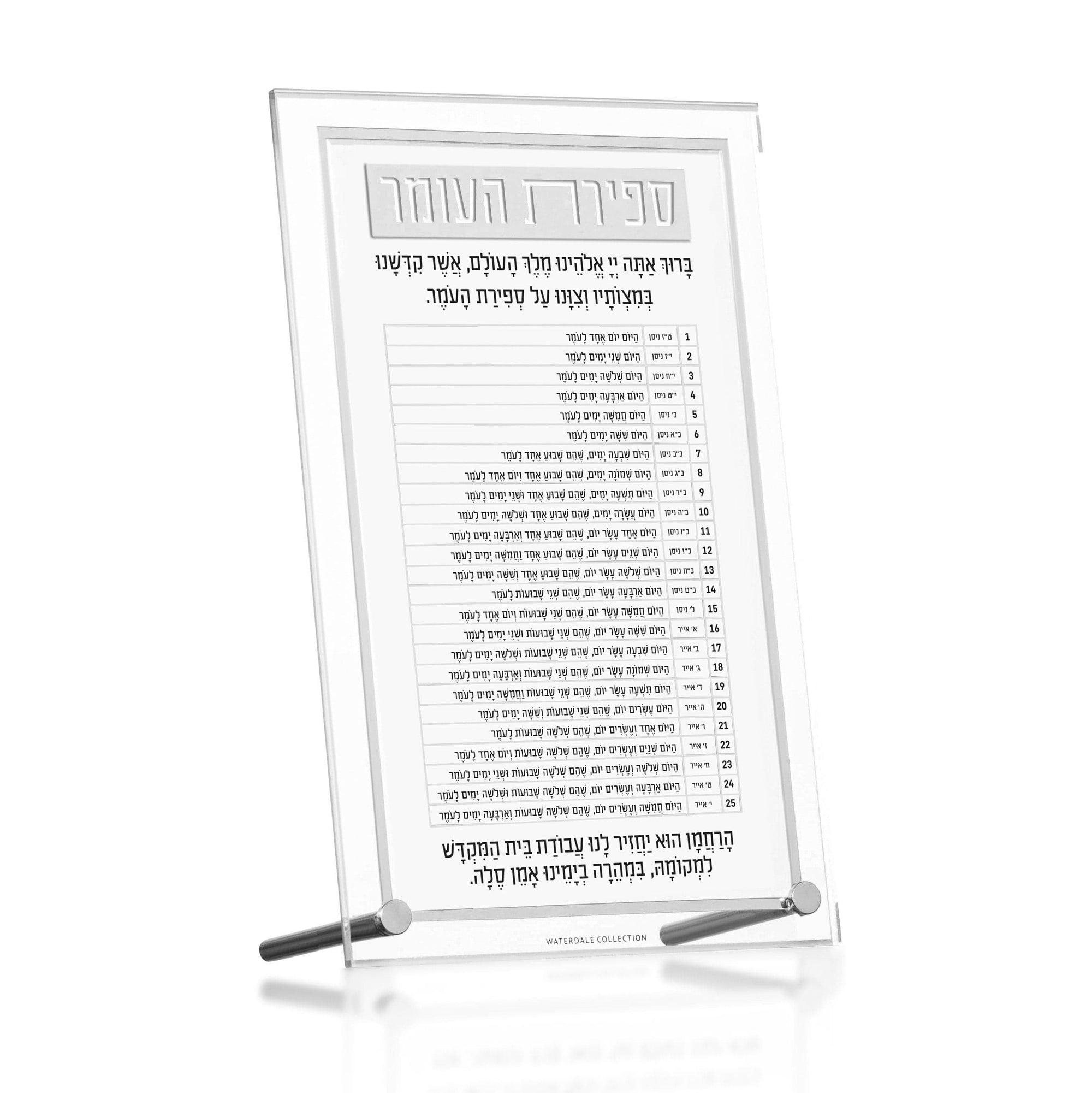 Classic 2.0 Tabletop Sefiras Haomer — side detail | Judaica Square Lakewood
