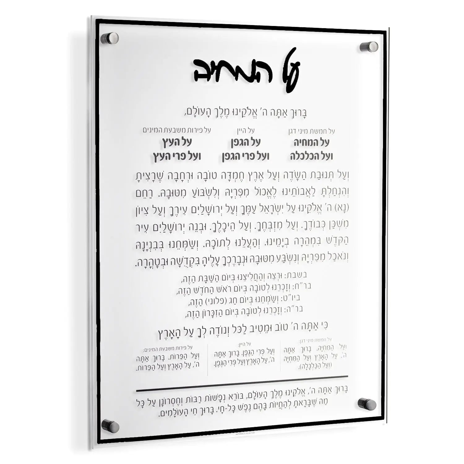 Classic Al Hamichyah - 16x20 — side detail | Judaica Square Lakewood