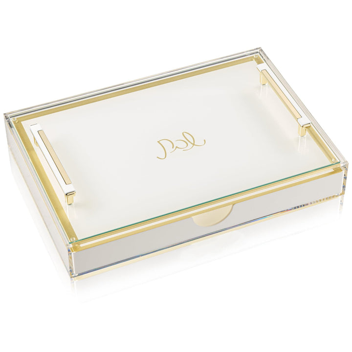 Classic Challah Board with Drawer — lucite Tray