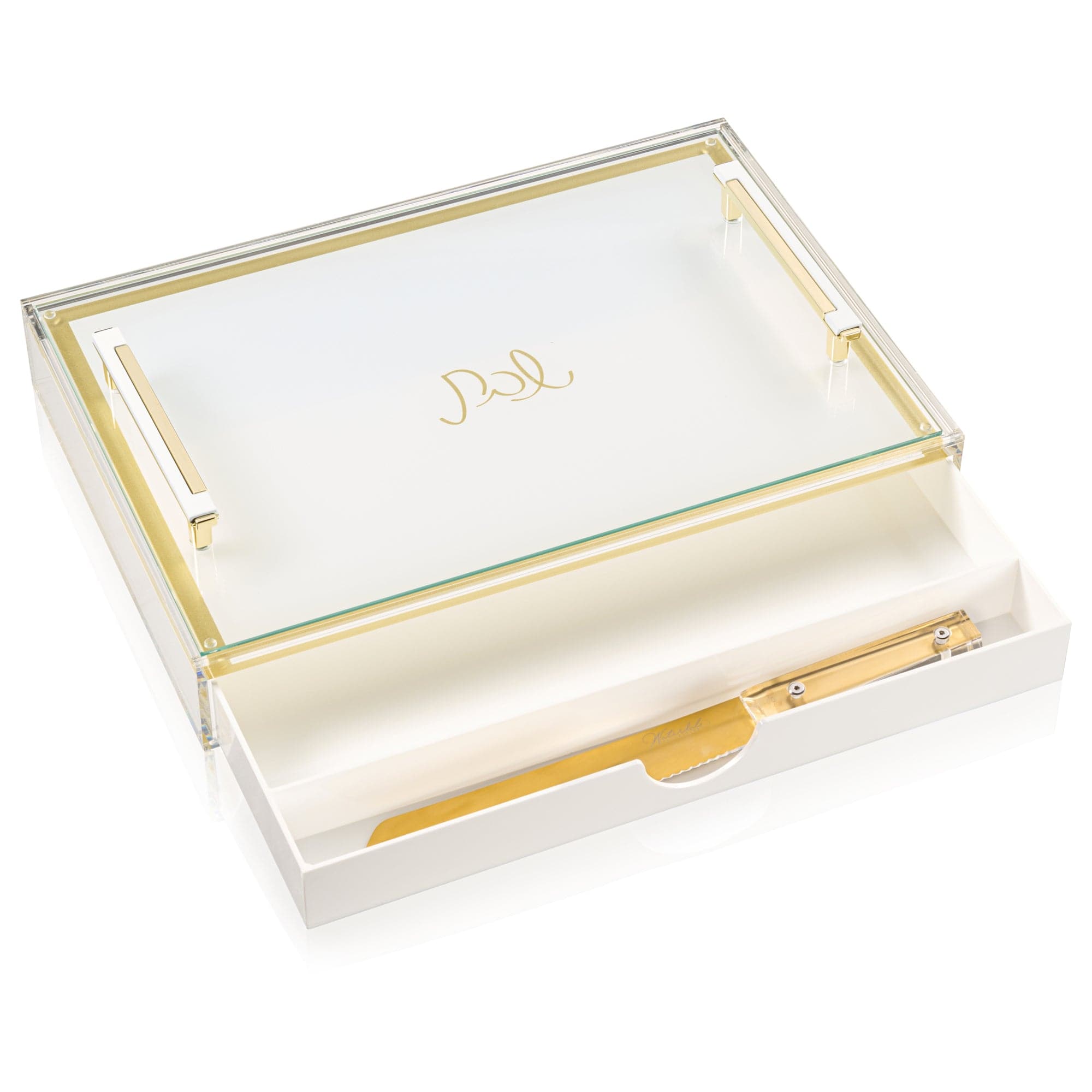 Classic Challah Board with Drawer — lifestyle shot | Judaica Square Lakewood