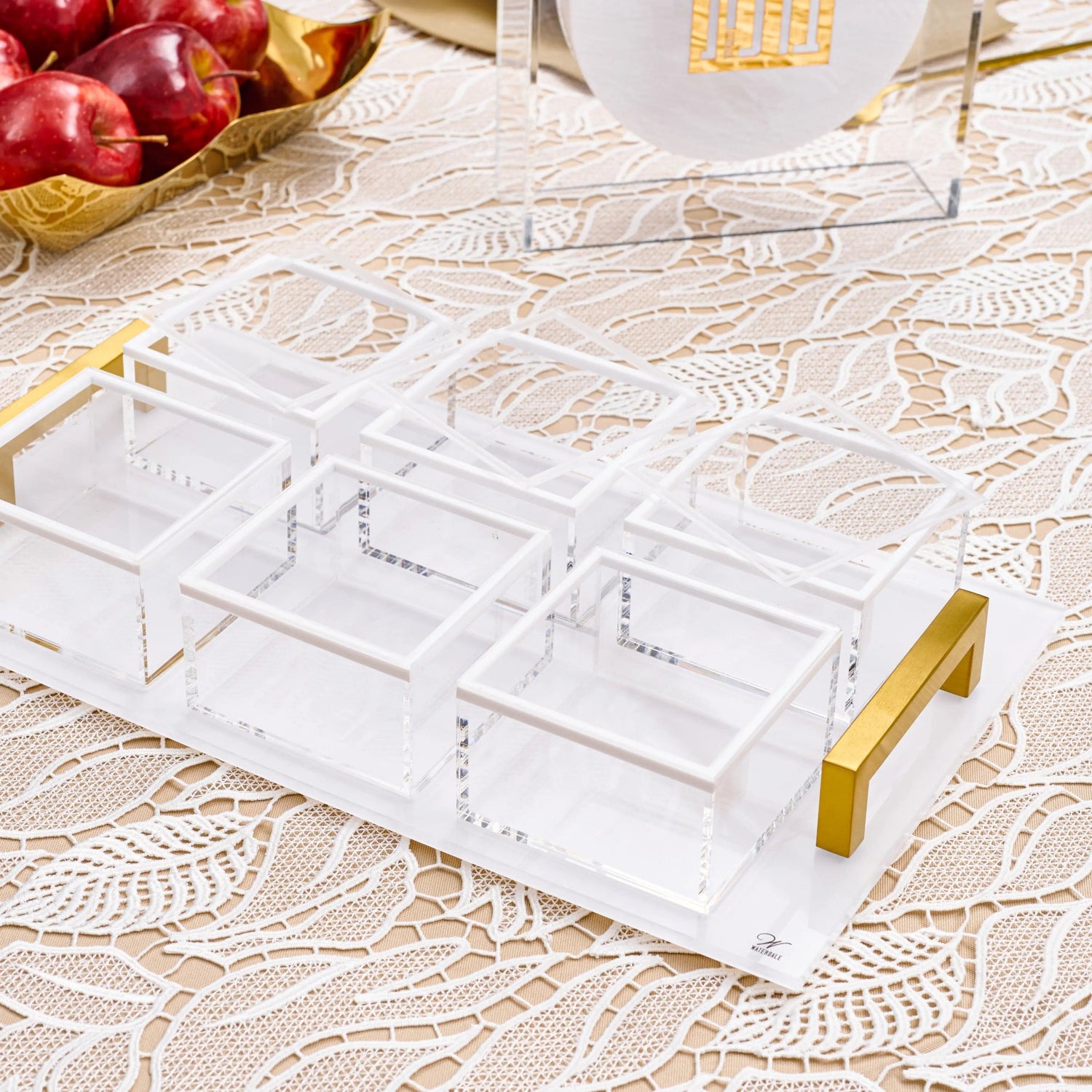 Classic Dip Bowl Set — detail view | Judaica Square Lakewood