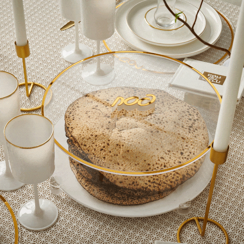 Classic Matzah Box — detail view | Judaica Square Lakewood