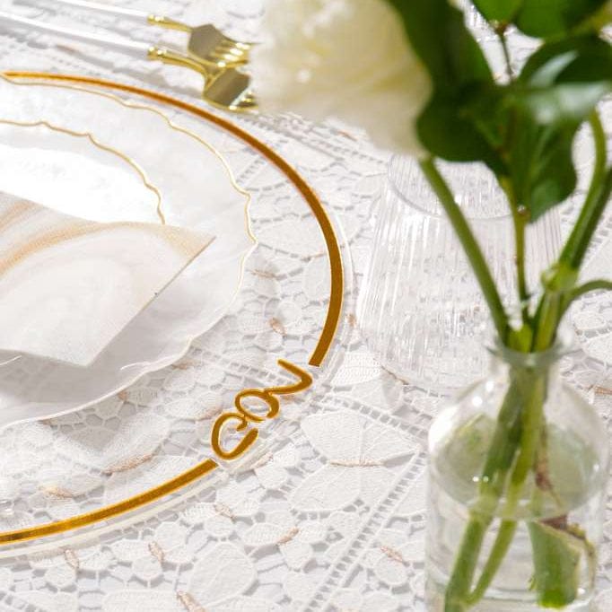 Classic Pesach Chargers — detail view | Judaica Square Lakewood