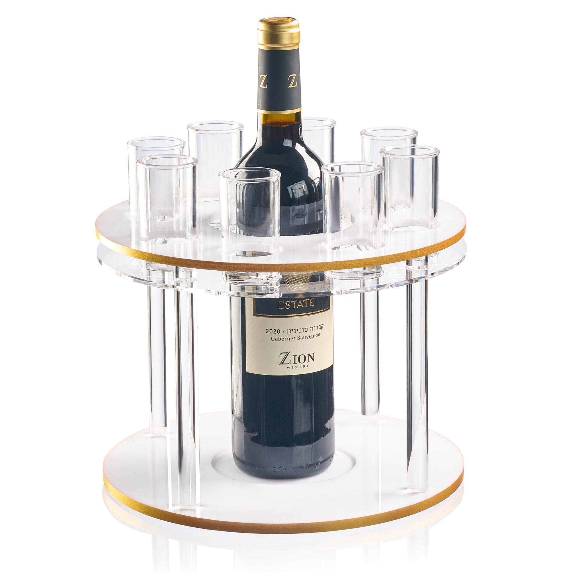 Classic Round Liquor Set — styled in-room | Judaica Square Lakewood