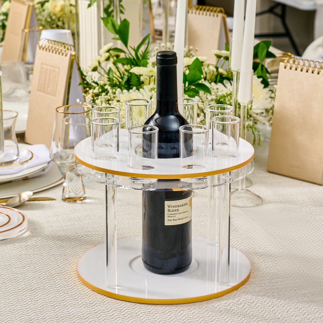 Classic Round Liquor Set — reverse view | Judaica Square Lakewood
