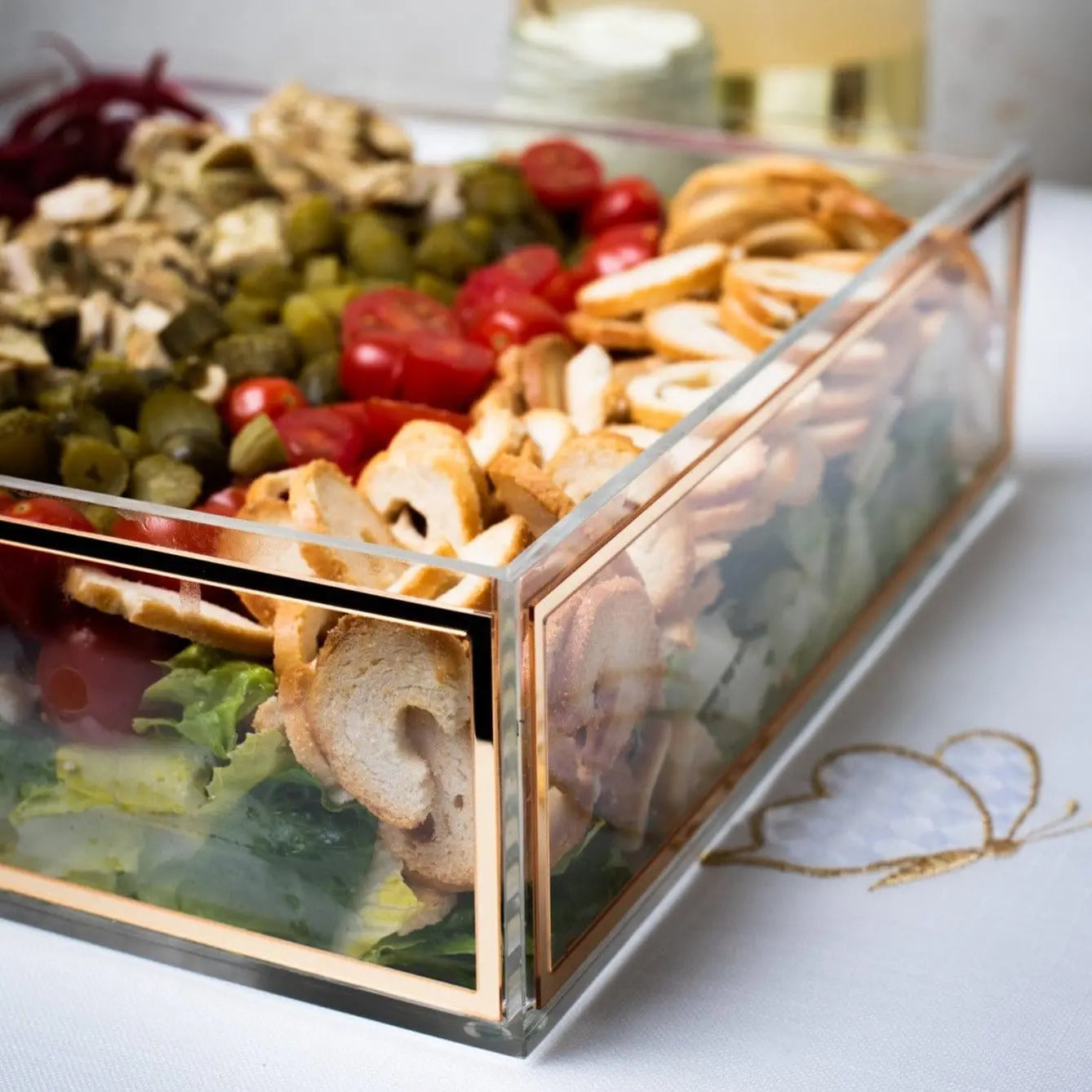 Classic Salad Bowl — side detail | Judaica Square Lakewood