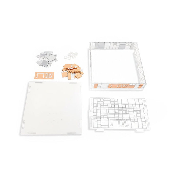 Color It Acrylic Mosaic Shabbos Napkin Holder — lucite Color-In Card | Judaica Square Lakewood