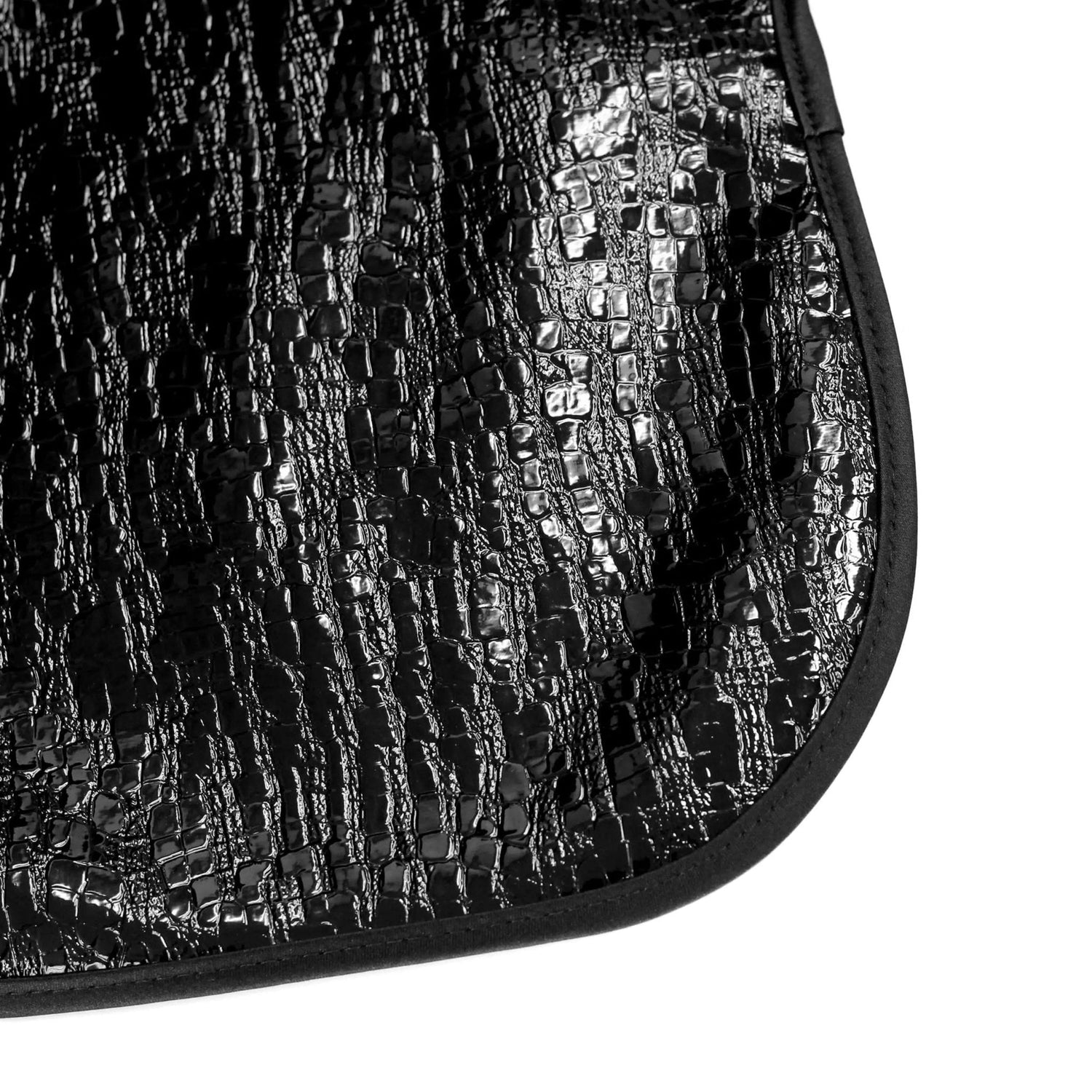 Crocodile Patent Leather Bib — Leather Baby Bib (view 2) | Judaica Square Lakewood