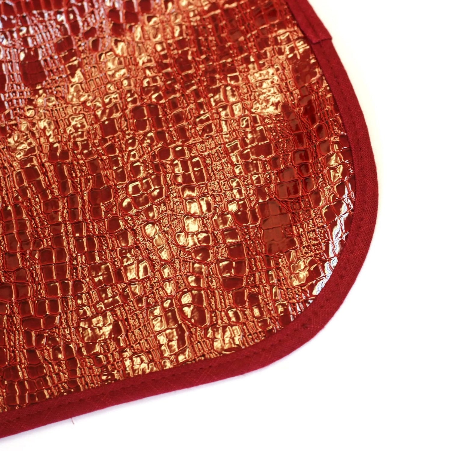 Crocodile Patent Leather Bib — Leather Baby Bib (view 5) | Judaica Square Lakewood