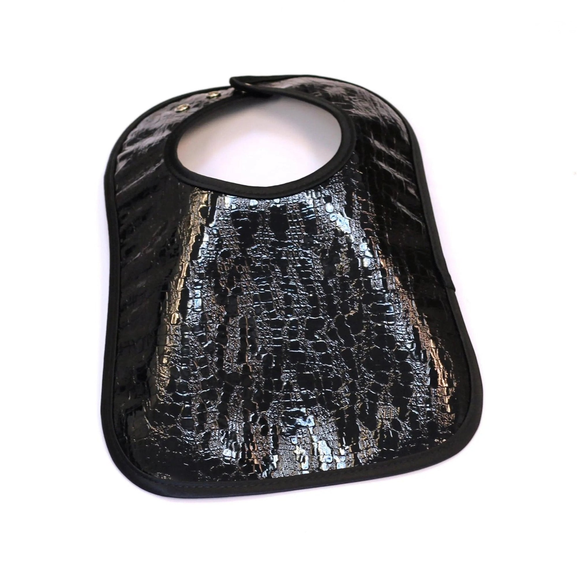 Crocodile Patent Leather Bib — Leather Baby Bib | Judaica Square Lakewood